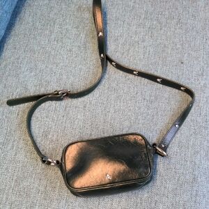 🆕SCALPERS Forest Green Leather  Crossbones Crossbody Bag